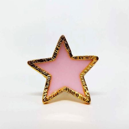 Pink Handmade Brass Star Knob